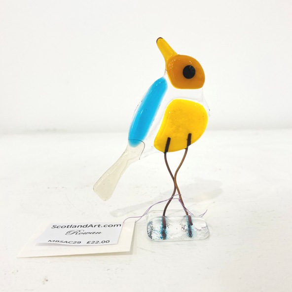 ''Rowan' - Fused Glass Bird' by artist Moira Buchanan
